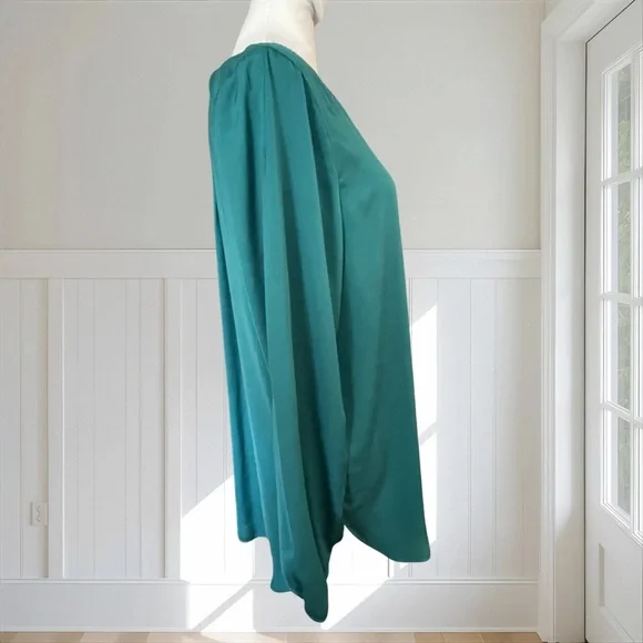 APT. 9 Women's Teal Lucky Shot Embellished V-Neck Satin Blouse Top Size Medium - Picture 5 of 15
